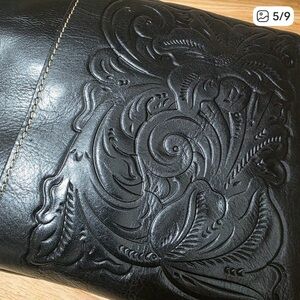 Patricia Nash Black Embossed Crossbody Bag